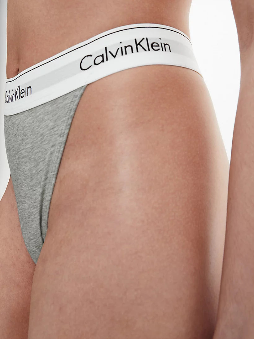 CALVIN KLEIN MODERN COTTON STRING THONG GREY HEATHER