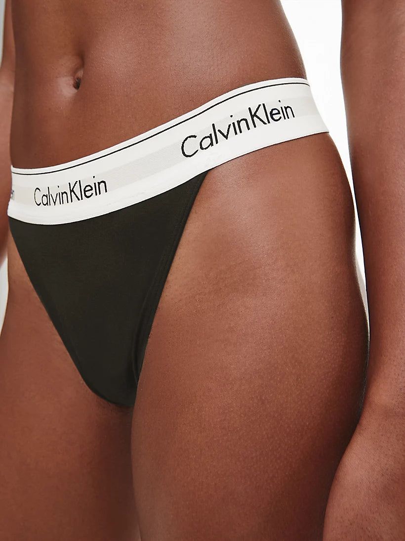 CALVIN KLEIN - MODERN COTTON STRING THONG - BLACK – Elegant Undies