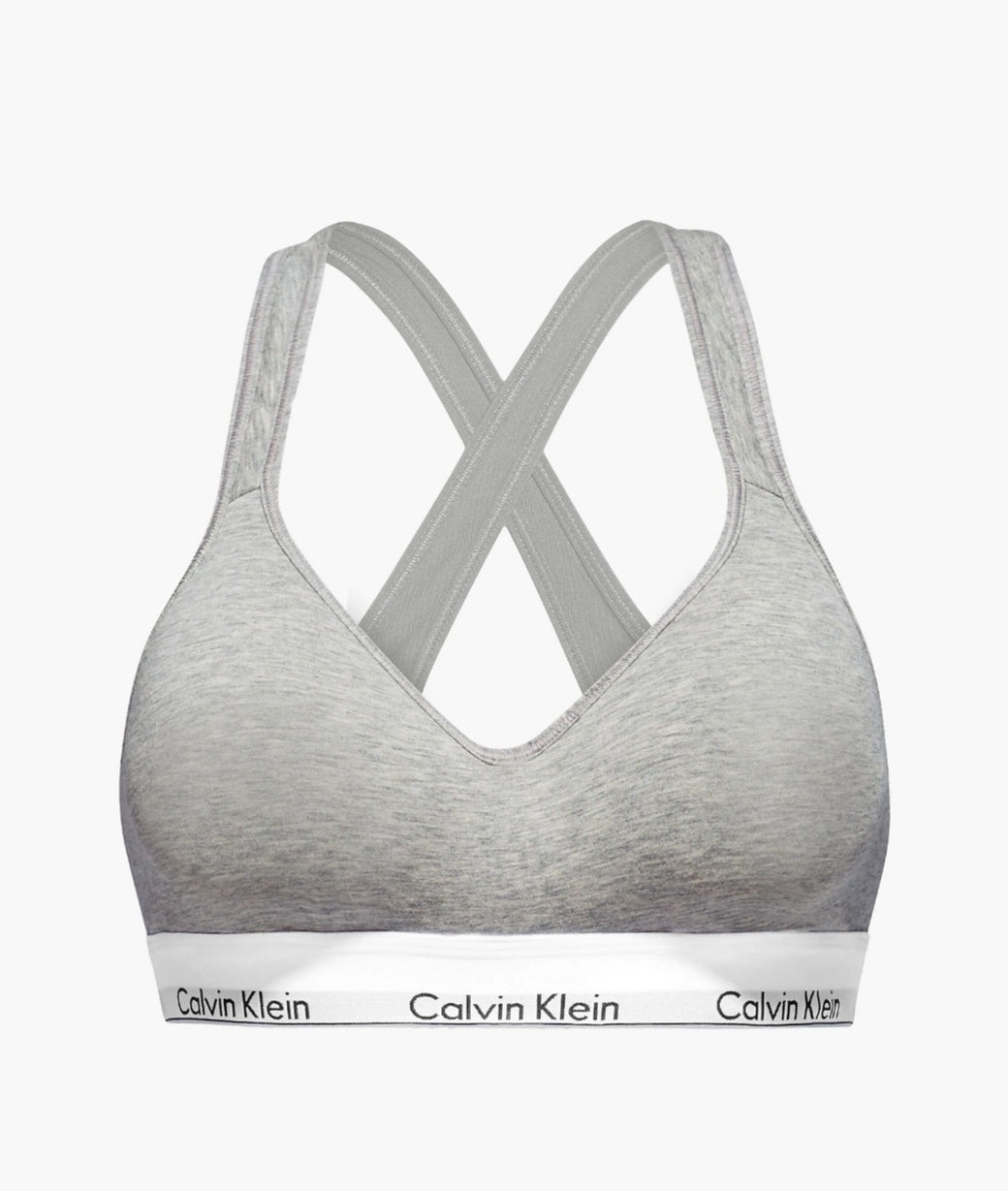 CALVIN KLEIN GREY MODERN COTTON PADDED BRALETTE – Elegant Undies