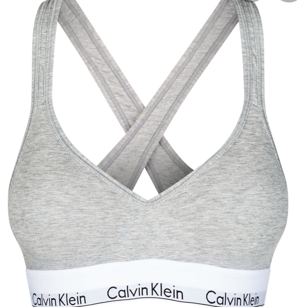 CALVIN KLEIN GREY MODERN COTTON PADDED BRALETTE – Elegant Undies