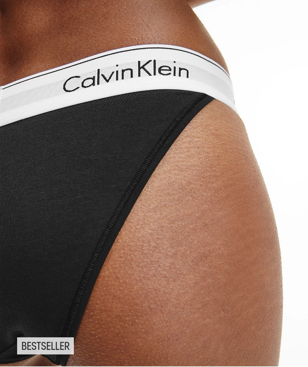 CALVIN KLEIN-MODERN COTTON - HIGH LEG TANGA BLACK – Elegant Undies