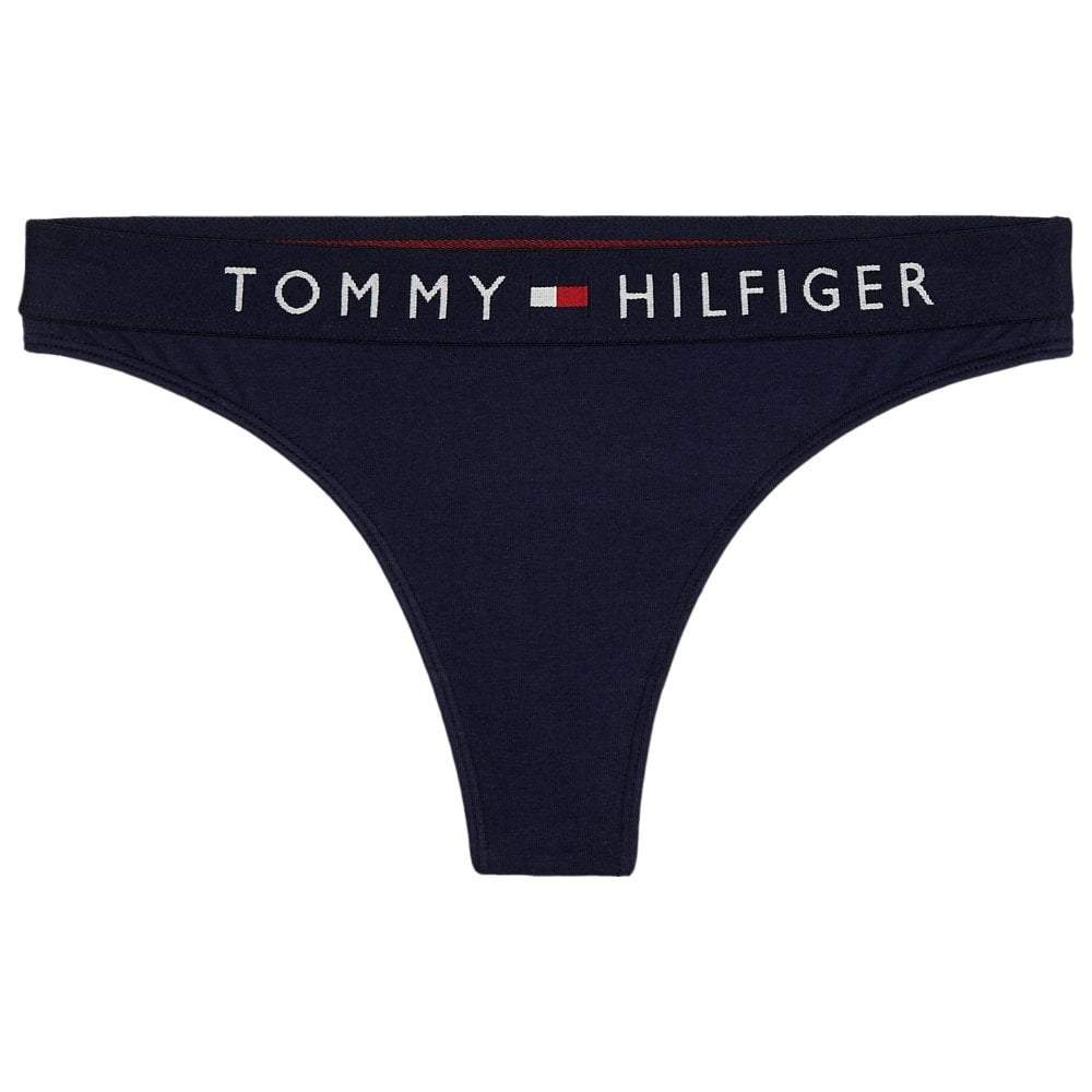 TOMMY HILFIGER - ORIGINAL STRETCH COTTON THONG - NAVY BLAZER – Elegant  Undies
